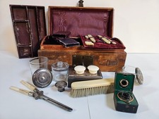 Ancien Coffret de Barbier Ambulant 19ème siècle