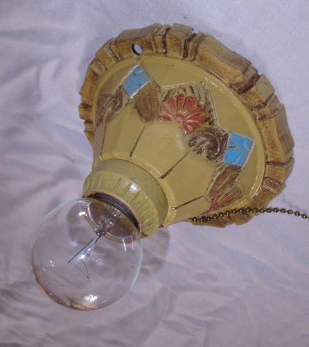 Vtg deco polychrome cast - deco,