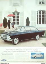 Publicite Auto Ford Zodiac 6cyl 1960
