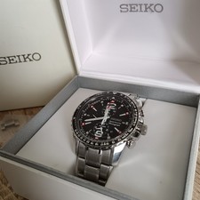 Seiko Sportura 2014 Pilot Watch Flightmaster Chronograph SNAE95P1 Sapphire 7T62 