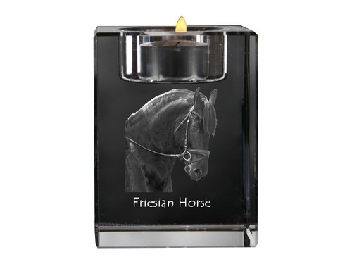 Cheval frison porte bougie - cheval,