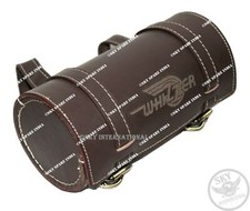 Sac à outils en cuir marron pour moto vintage Pacemaker Whizzer