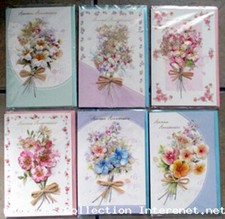 lot de six Cartes postales Joyeux Anniversaire + enveloppe sous blister