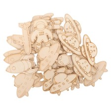  Éléments de l'espace extérieur, puces vierges en bois, bricolage artisanat en