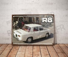 Plaque métal vintage renault 8 Enseigne Garage Décoration R8 Déco atelier rétro