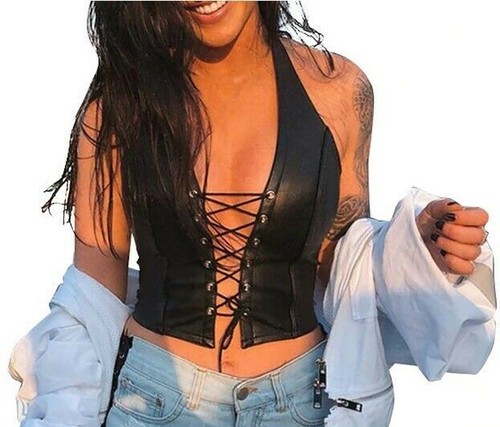 Bustier corset cuir avec - /,