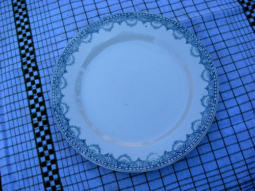 Belle assiette verte - , ancienne