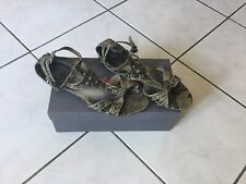 Sandales REQINS pointure 39 cuir gris serpent reptile clouté