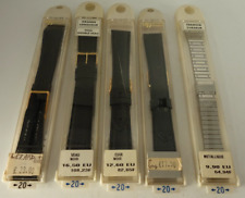 lot 5 bracelets à pompes de montre vintage,20mm. neuf de stock .cuir et métal