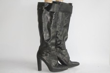 HERMES Bottes à talons cuir