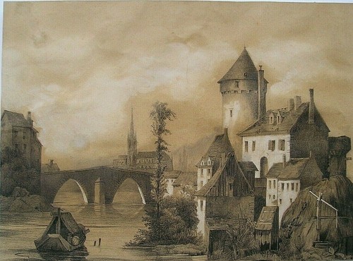 Dessin ancien chateau - dessin,