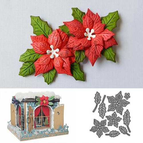 Fleurs poinsettia scrapbooking - fleurs,