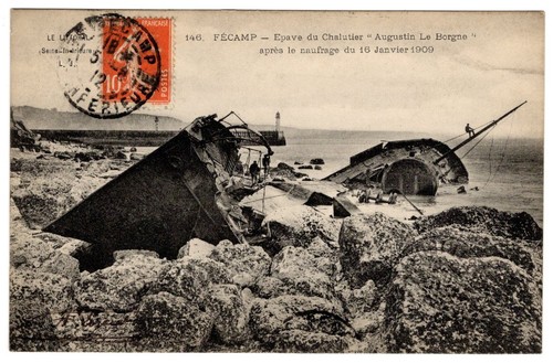 Cpa fécamp épave du - 76,