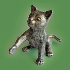 figurine petit chat en étain