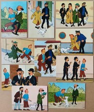 -- LES AVENTURES DE TINTIN. CARTES POSTALES 1 à 10 (SÉRIE COMPLÈTE) -- YVON 1967