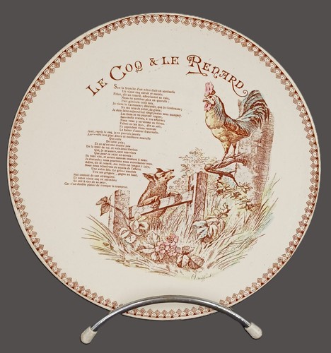 Assiette parlante fable coq - parlante,