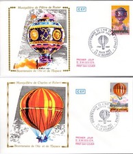 2261/2+ FDC  2  ENVELOPPES  1er JOUR  CEF  BICENTENAIRE DE L'AIR ET DE L'ESPACE