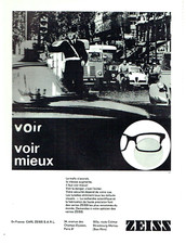 publicité Advertising 0423  1966    Zeiss  Optique voir mieux lunette