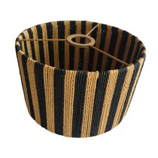 Abat-jour rayé vintage rond bohème pour lampe suspendue, idéal pour la