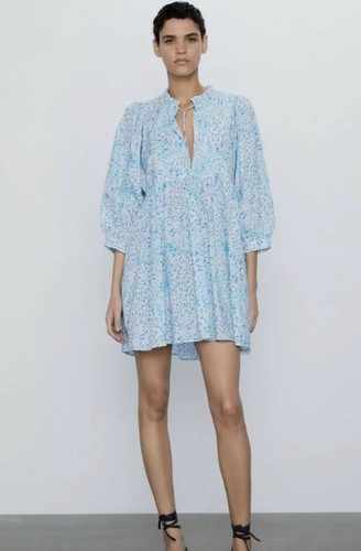 Zara blue white - , poplin