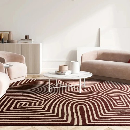Tapis prune touffeté la - tapis,