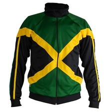 Rasta Reggae Veste Jamaica Drapeau Afrique Zippé Pull Survêtement Homme Manches