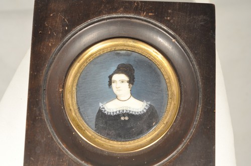 Portrait miniature ancien - portrait,