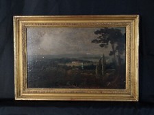 PEINTURE HUILE SUR PANNEAU ÉPOQUE XIXème PAYSAGE PROVENÇAL MÉDITERRANÉE HSP