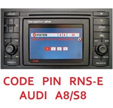 UNLOCK CODE RNS E CODE PIN RNS NAVIGATION PLUS GPS AUDI A8 S8