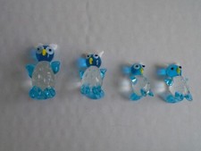 FAMILLE DE HIBOUX en verre