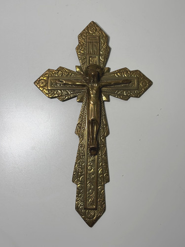 Crucifix laiton ancien - crucifix,