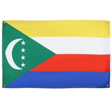 Drapeau Comores 150x90 cm avec 4 oeillets Pavillon Comorien pour balcon ou mur