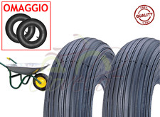 2 Pneus + Chambres À Air 3.50-8 Pneumatiques Rigides 4PR Roues De Brouette