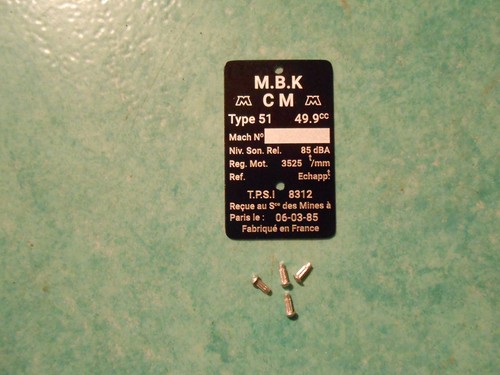 Plaque mines mbk - mbk, 51