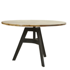 Table à manger 5/6 personnes en manguier et fonte diamètre 120cm 