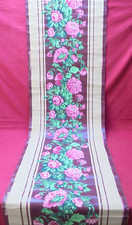 Papier peint ancien - "Large rinceau de Pavots"  Art décoratif - vers 1880..