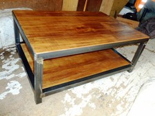 Table basse double plateau style industriel loft tendance vintage