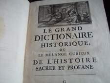 Lot livres ancien, 1698, 1 très grand  Volume, Dictionnaire, Moreri, TBE