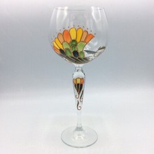 Grand verre à bière en verre soufflé et peint modèle Rêveries de Paul Nagel