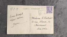 TIMBRE CARTE POSTALE OBLITÉRATION DAGUIN OUISTREHAM  1939 BE