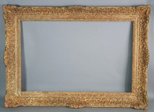 Cadre ancien style Montparnasse feuillure 63x41 à 64x42 cm bois stuc patiné C803