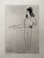 Pablo PICASSO, gravure d'après un dessin original / danseur Ballets Diaghilev
