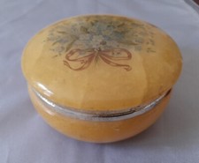 ANCIENNE BOÎTE À BIJOUX EN ALBÂTRE - DÉCOR FLORAL