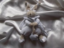 Doudou lapin cape, grelot, gris, blanc, Doudou et Compagnie (Cie)