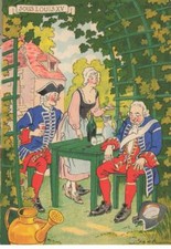 FANTAISIE AL#AL00675 DES SOLDAT BUVANT DANS UN JARDIN SOUS LOUIS XV