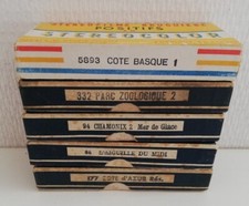 Lot de 5 boites de Stereofilms Bruguiere positifs Chamonix cote d'azur Parc zoo
