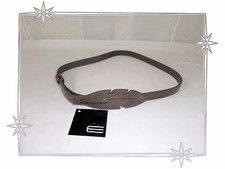 Ceinture Fantaisie Simili Cuir Vernis Gris  E. FERRI Taille S Neuve