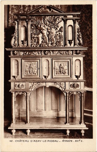 Cpa azay rideau - armoire,
