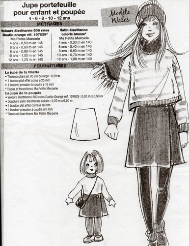 Patron enfant fille - fille, jupe