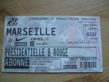 TICKET BILLET FOOT FOOTBALL  PARIS SG PSG MARSEILLE OM LIGUE 1 12/10/1999 